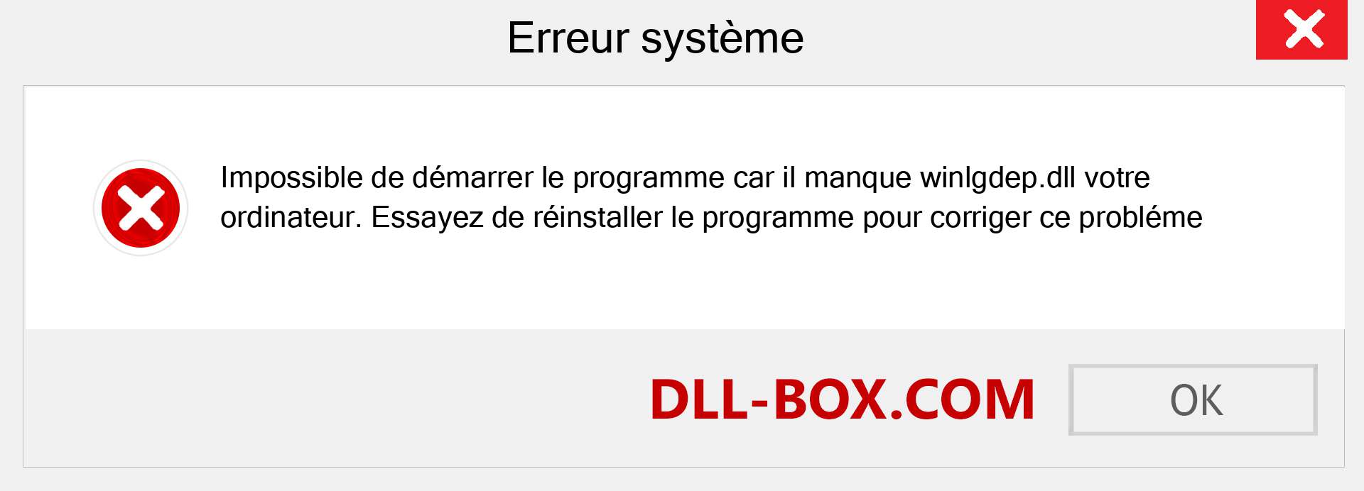 Le fichier winlgdep.dll est manquant ?. Télécharger pour Windows 7, 8, 10 - Correction de l'erreur manquante winlgdep dll sur Windows, photos, images